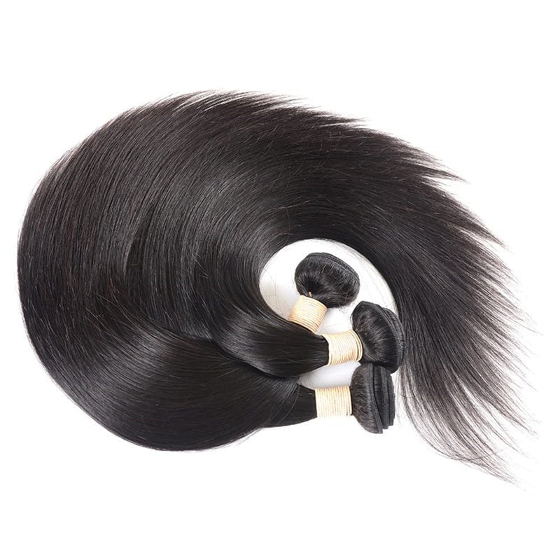 Brazilian Straight Hair 3 Bundles With 4x4 Lace Closure Wig - Perismoda Hair