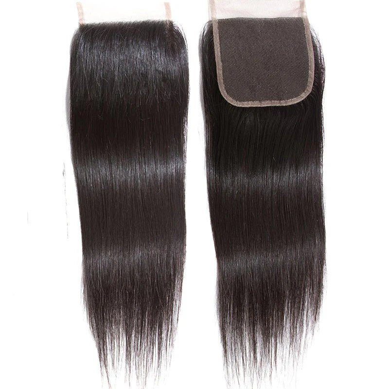 Brazilian Straight Hair 3 Bundles With 4x4 Lace Closure Wig - Perismoda Hair