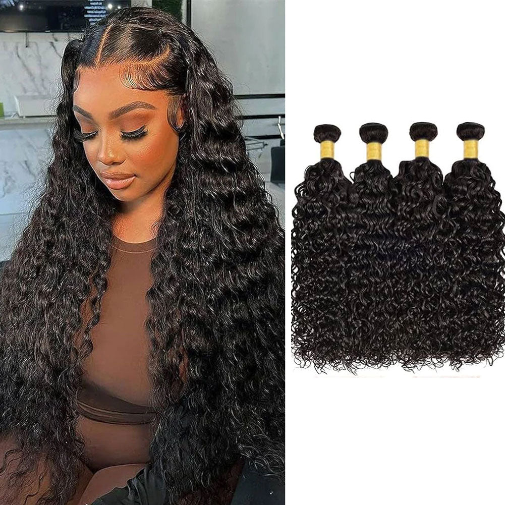 Brazilian Water Wave Human Virgin Hair Weave 4 Bundles 100% Human Hair Extension - Perismoda Hair