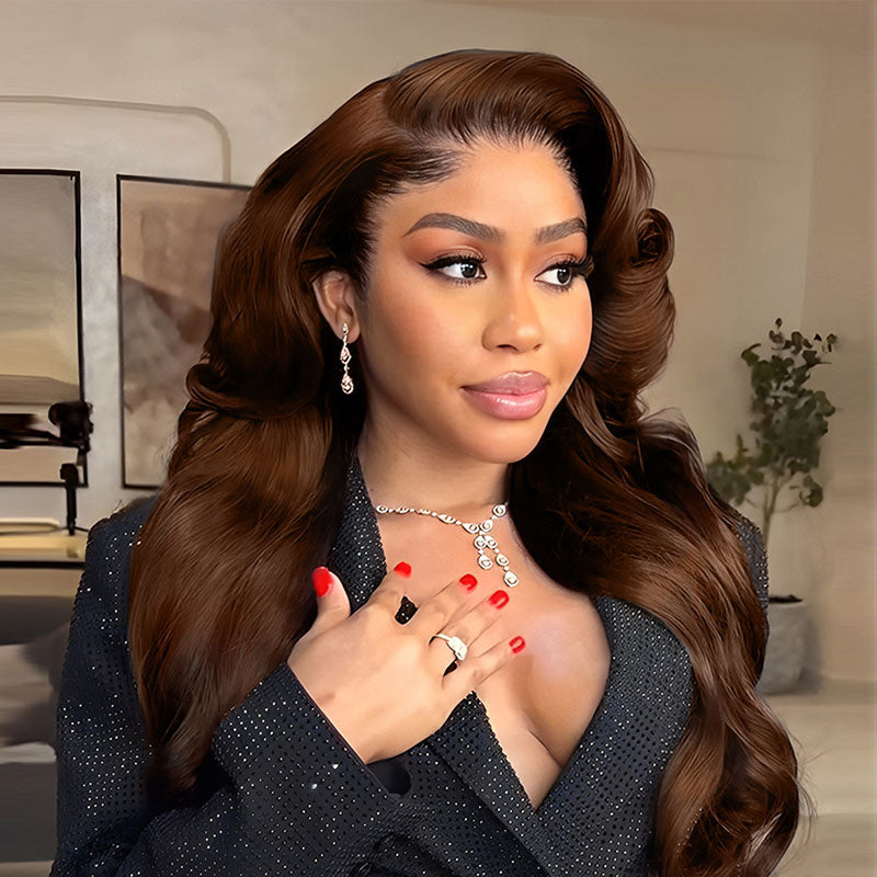 Perismoda M Hairline  #4 Dark Brown Body Wave 13x6 HD Lace Front Wigs Lagos Hairline Wigs