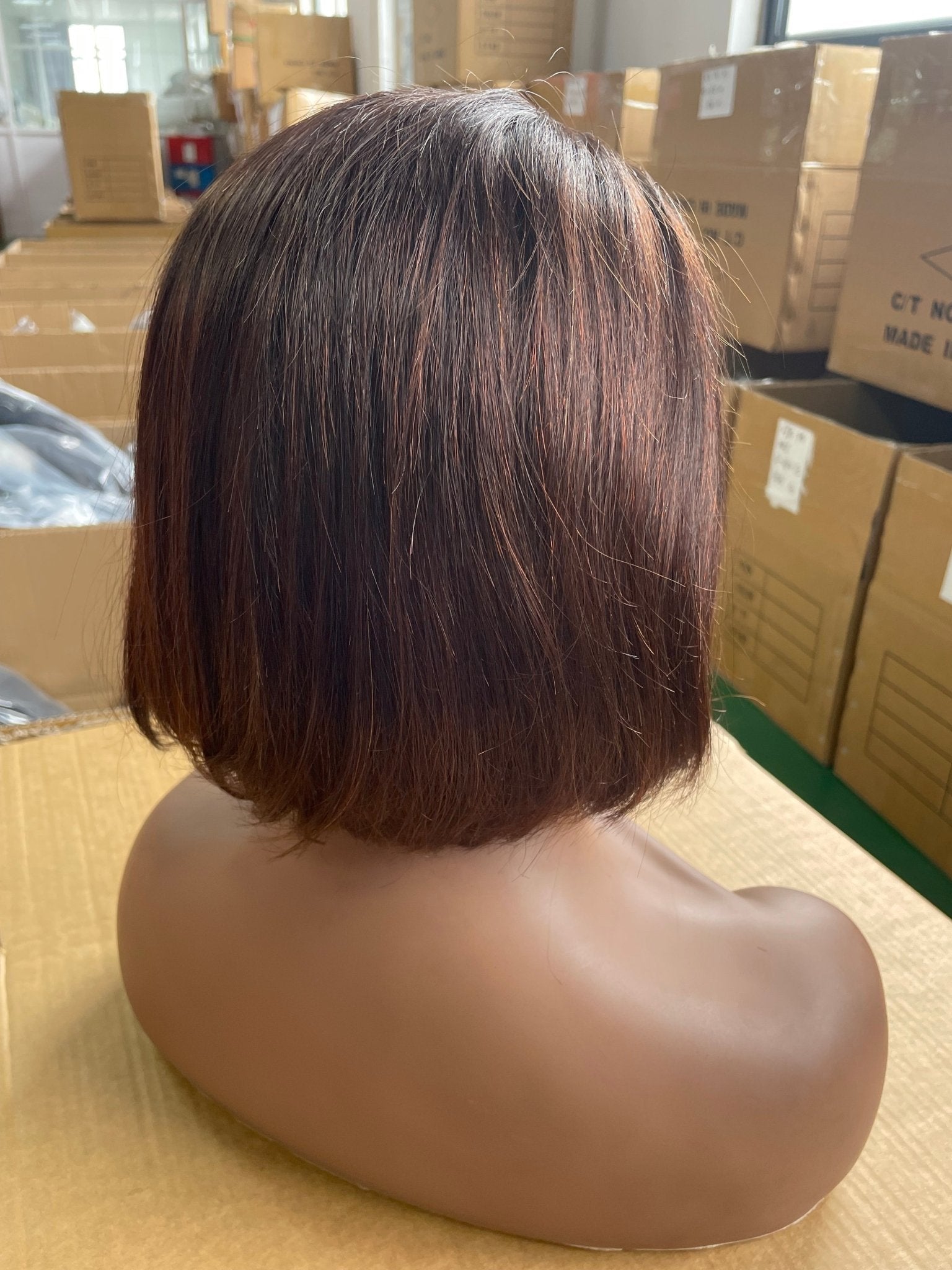 Brown Wig Human Hair Short Bob Wig Straight Hairstyle 180% Density Colored Bob Wig - Perismoda Hair