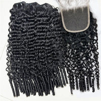 Burmese Curly Hair Indian Human Hair 3 Bundles With 4x4 Lace Closure - Perismoda Hair