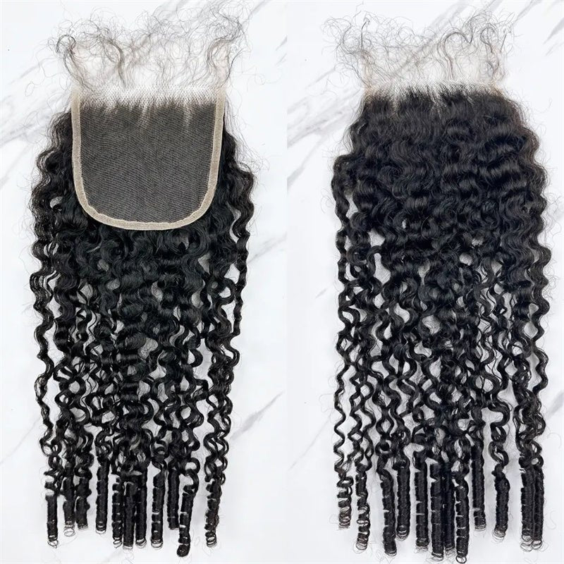 Burmese Curly Hair Indian Human Hair 3 Bundles With 4x4 Lace Closure - Perismoda Hair