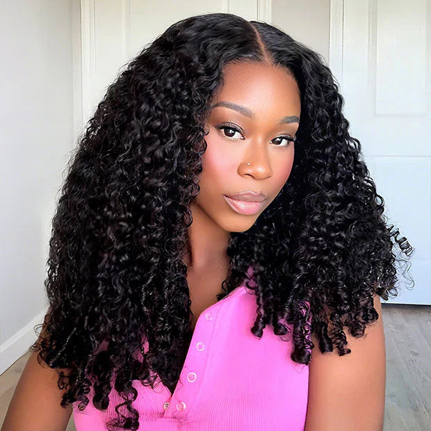 Perismoda Burmese Curly Glueless Wig Pre-cut 7*5 Lace Wear Go Wigs Bleached Knots With Drawstring