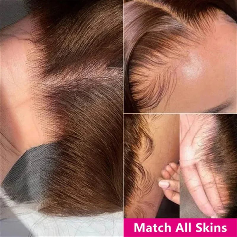 Chestnut Brown Color 13x4 Transparent Lace Frontal Wig Body Wave Human Hair Wigs 180% Density - Perismoda Hair