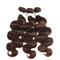 Chocolate Brown Body Wave 3 Bundles With 4X4 Lace Closure 100% virgin human hair - Perismoda Hair