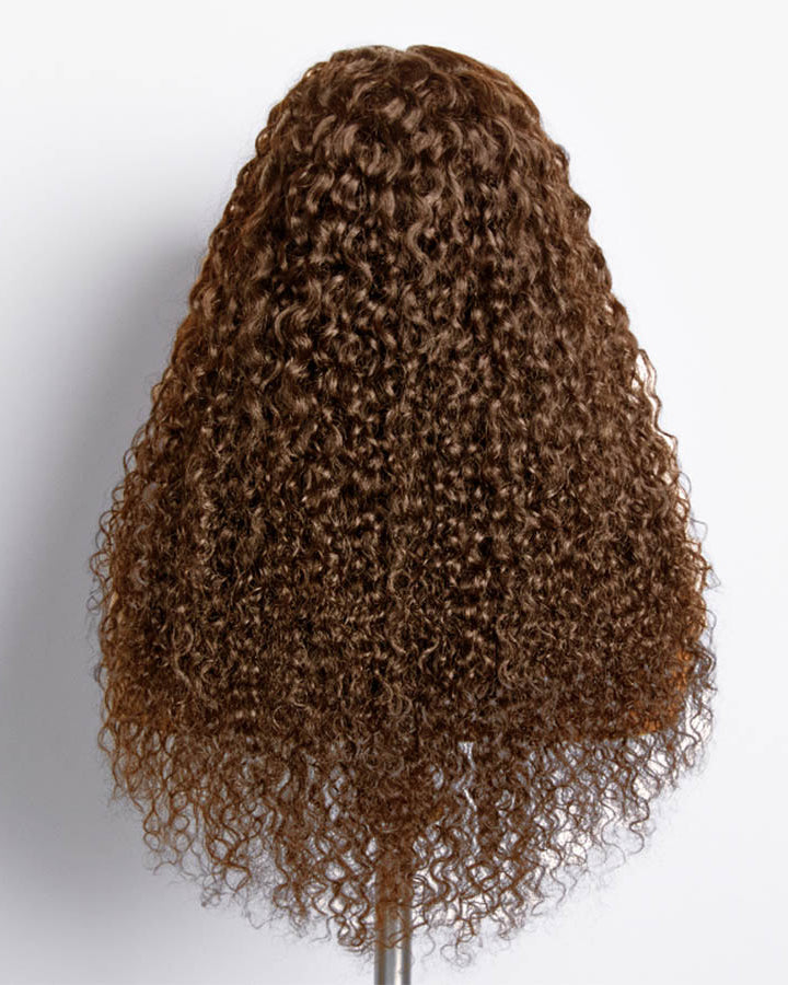 Perismoda Ready To GO #4 Dark Brown Kinky Curly 7x5 Glueless HD Lace  Upgrade Elastic Drawstring Wig