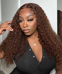 Perismoda Ready To GO #4 Dark Brown Kinky Curly 7x5 Glueless HD Lace  Upgrade Elastic Drawstring Wig