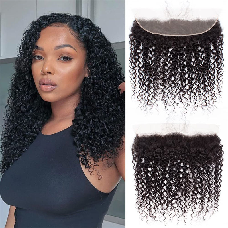 Perismoda Curly Wave 13x4 Lace Frontal 100% Human Hair HD Lace Frontal Closure
