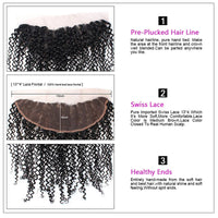 Perismoda Curly Wave 13x4 Lace Frontal 100% Human Hair HD Lace Frontal Closure