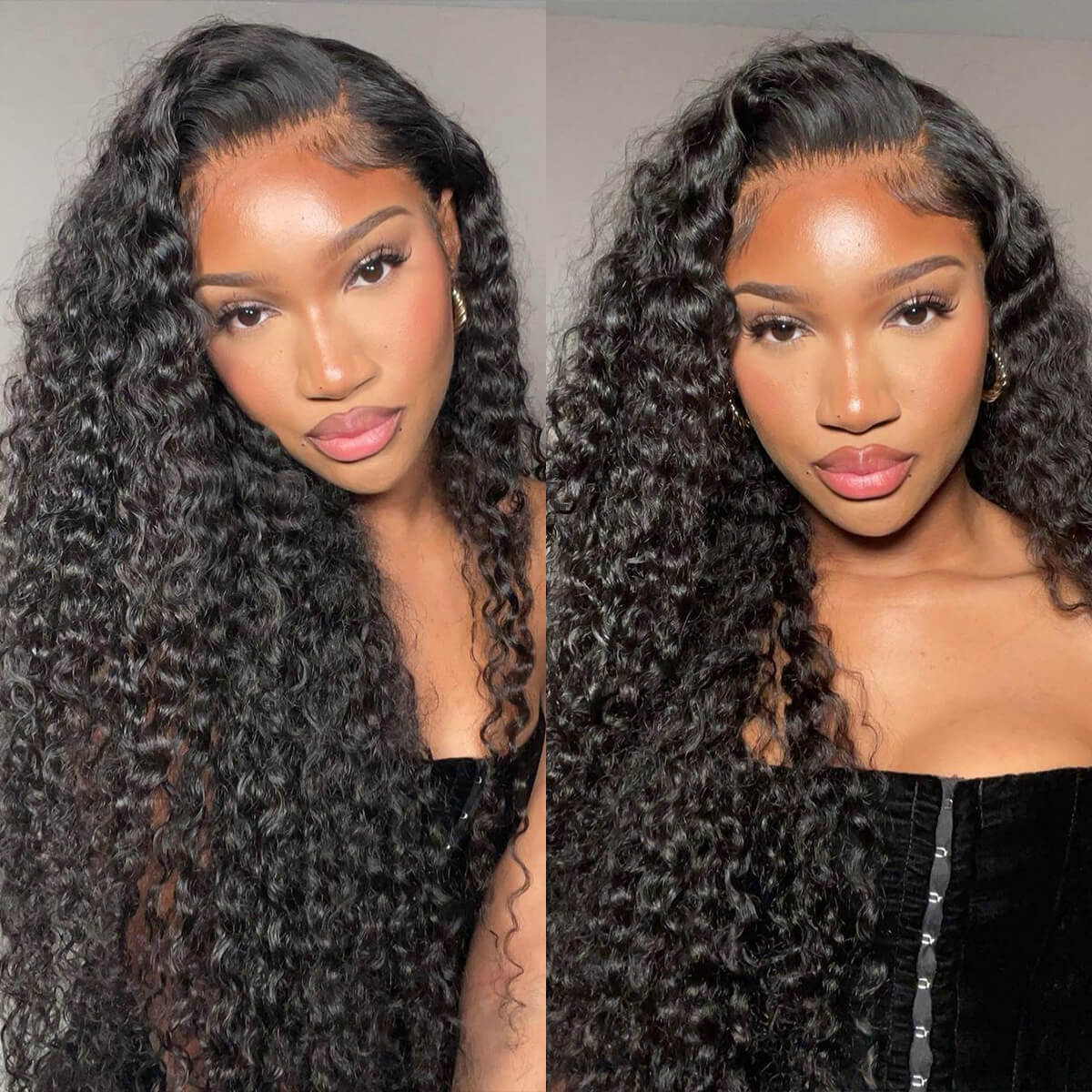Perismoda 13X6 Deep Wave Lace Frontal Wigs Human Hair Natural Black Invisible HD Lace Wig Super Sale