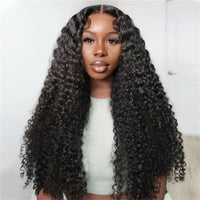 Curly Human Hair Transparent Lace Front Wig 6X6 Lace Closure Wig Pre Plucked For Women 210% Density - Perismoda Hair