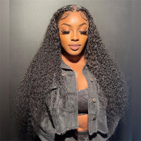 Curly Human Hair Transparent Lace Front Wig 6X6 Lace Closure Wig Pre Plucked For Women 210% Density - Perismoda Hair
