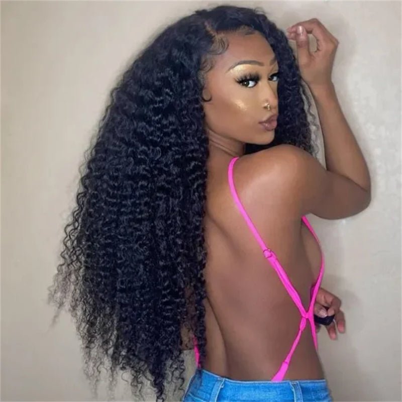 Curly Human Hair Transparent Lace Front Wig 6X6 Lace Closure Wig Pre Plucked For Women 210% Density - Perismoda Hair