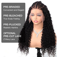 Curly Pre Braided Lace Front Wig 13x6 Full Lace Pre Bleached Wig - Perismoda Hair
