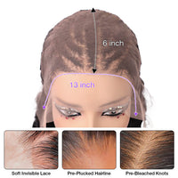 Curly Pre Braided Lace Front Wig 13x6 Full Lace Pre Bleached Wig - Perismoda Hair