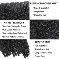 Perismoda 3 Pc/Pack Burmese Curly Human Hair 3 Bundles With Twist Out Ends Human Hair
