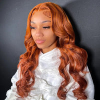 Copper Brown 35# Body Wave 13x4 Lace Front Wig