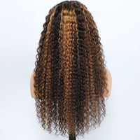 Perismoda P2/30 blonde Highlight Colored Human Hair 13x4 Lace Kinky Curly Wigs