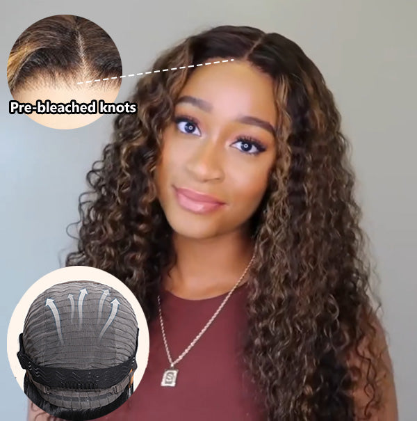 Perismoda P2/30 blonde Highlight Colored Human Hair 13x4 Lace Kinky Curly Wigs