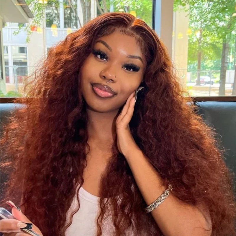 Dark Brown Water Wave 13x6 Transparent Lace Front Human Hair Wigs Pre Plucked With Baby Hair 180% Density - Perismoda Hair