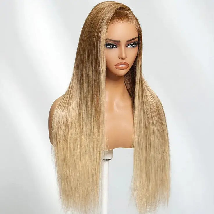 Perismoda Ready to go Ombre Golden Blonde Straight Pre-bleached invisible knots 7x5 Glueless Lace Wig