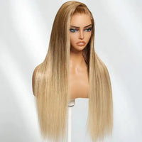 Perismoda Ready to go Ombre Golden Blonde Straight Pre-bleached invisible knots 7x5 Glueless Lace Wig