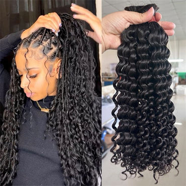 Perismoda Boho Braids Human Hair Deep Wave Bulk Human Hair for Braiding No Weft 1PC
