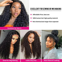 Deep Wave Human Hair Bundles with Closure Brazilian Hair 4 Bundles with 4x4 Lace Closure - Perismoda Hair