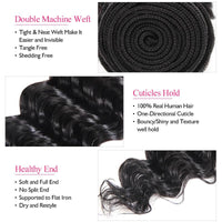 Deep Wave Human Hair Bundles with Closure Brazilian Hair 4 Bundles with 4x4 Lace Closure - Perismoda Hair