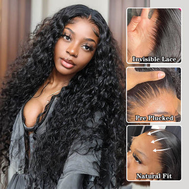 Perismoda 13x4 Lace front Wigs Human Hair Water Wave 180% Hair Density Brazilian Human Remy Hair