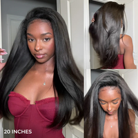 Perismoda 3 In 1  Wear Go Half Wig Invisible Hairline Kinky Straight Flip Over Wig Glueless For Beginner Fridenly