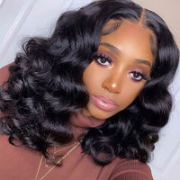 Perismoda Loose Body Wave Short Bob Wig Pre Plucked 13*4 Lace Human Hair Wig Beginner Friendly