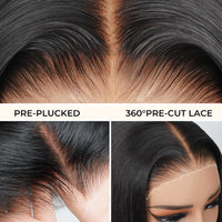 Perismoda Hair Invisible Strap 360 Lace Bleached Knot Pre-Cut Lace Deep Wave Wig