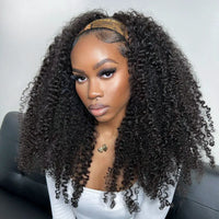 Perismoda 3 In 1 Half Wig Afro Kinky Curl Wear & Go Drawsting Wig No Glue Need Flip Over Half Clip In Wig