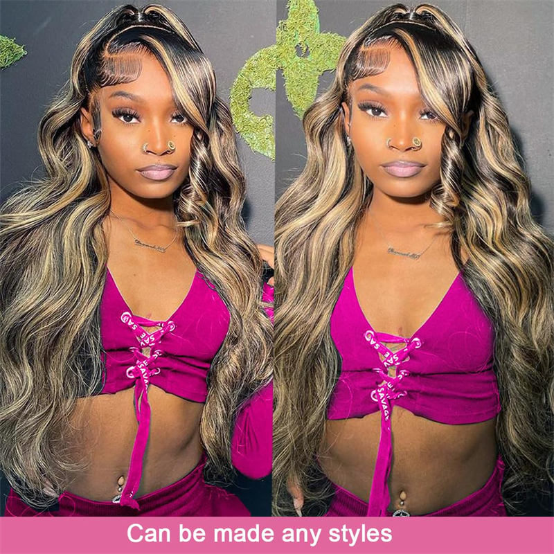 Perismoda 7x5 Glueless Wigs Body Wave Human Hair Wigs HD Transparent Lace P1B/27 Colored Wig