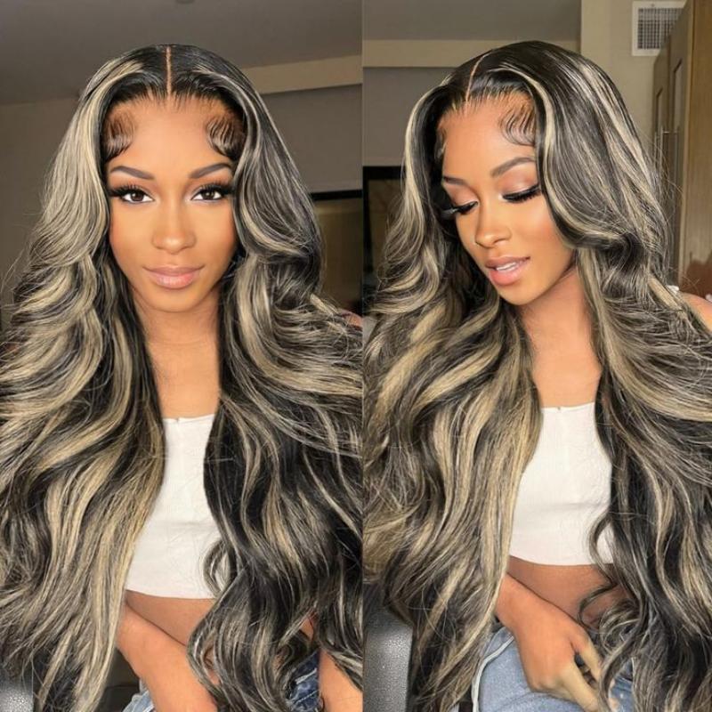 Fast Delivery Perismoda 13x4 Skinlike Real HD Lace Frontal Wigs Human Hair Body Wave p1b/27 Highlight Ombre Color Wig