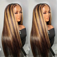 Lomoda Glueless Wigs 5x5 Lace Closure Wig P4/27 Highlight Straight Human Hair Wigs 180%