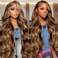Perismoda 13x6 Full Lace Wigs P4/27 Highlight Glueless Wigs Body Wave With Invisi Drawstring