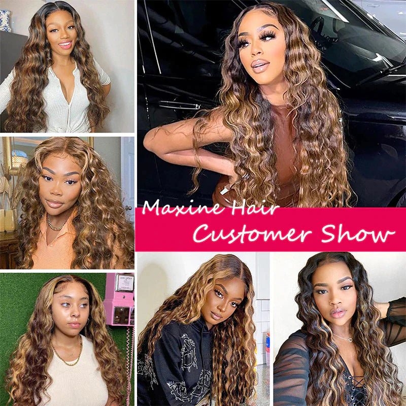 Highlight P4/27 Loose Deep 3 Bundles With 13x4 Transparent Lace Frontal 100% Human Hair - Perismoda Hair