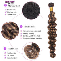 Highlight P4/27 Loose Deep Wave 3 Bundles With 4x4 Lace Closure 100% Real Human Hair - Perismoda Hair