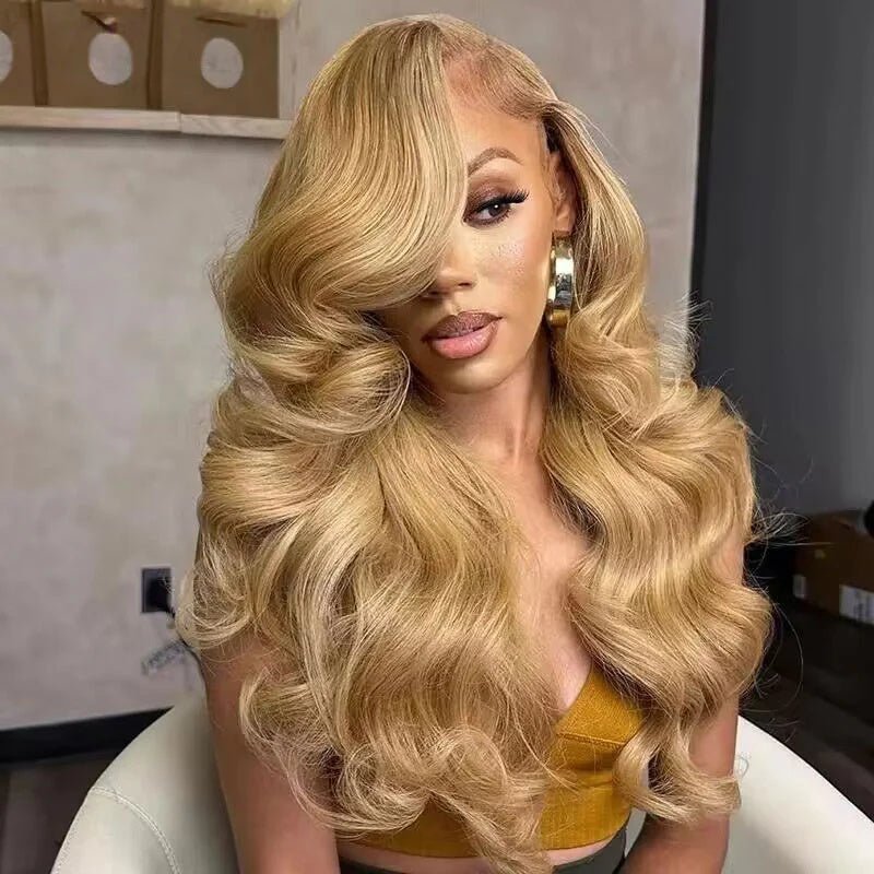 Honey Blonde Wig Human Hair Pre Plucked 13x6 Lace Front Wigs Body Wave Wigs Human Hair With Baby Hair - Perismoda Hair
