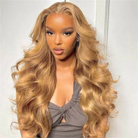 Honey Blonde Wig Human Hair Pre Plucked 13x6 Lace Front Wigs Body Wave Wigs Human Hair With Baby Hair - Perismoda Hair