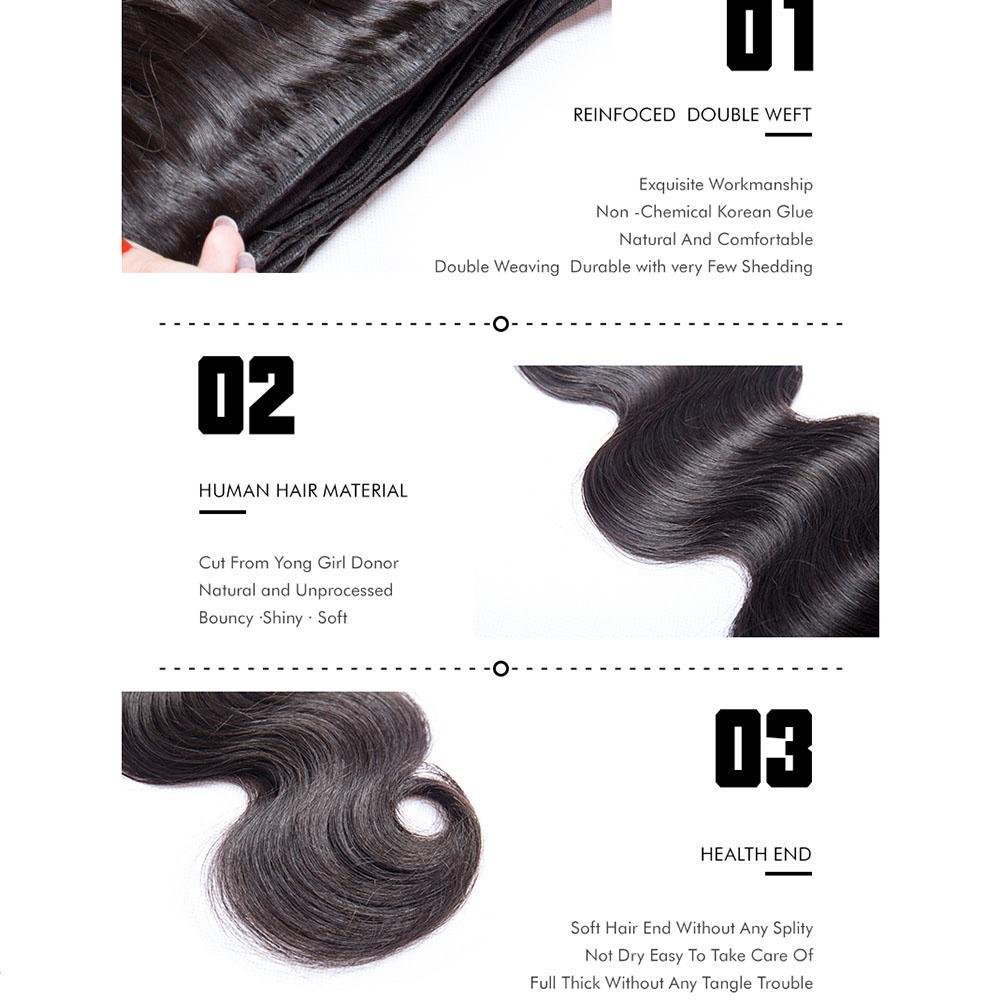 Indian 3 bundles Body Wave Human Virgin Hair Weave - Perismoda Hair