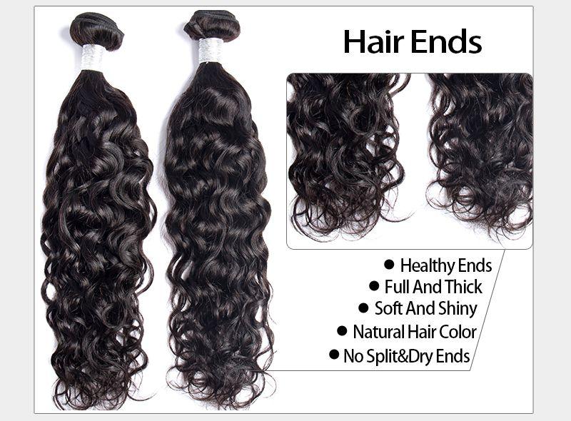 Indian Unprocessed 3 Bundles Water Wave Virgin Hair With 4x4 Lace Closure - Perismoda Hair