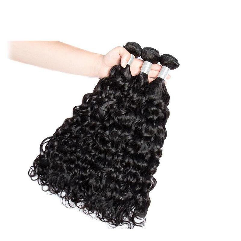 Indian Unprocessed 3 Bundles Water Wave Virgin Hair With 4x4 Lace Closure - Perismoda Hair