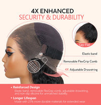 Perismoda Hair P4/27 highlight Invisible Strap 360 Lace  Bleached Knot Pre-Cut Lace Water Wave Wig