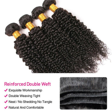 Kinky Curly Hair 4 Bundles With 4x4 Lace Closure Virgin Human Hair - Perismoda Hair