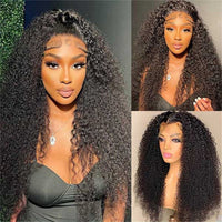 Kinky Curly Wig Human Hair 13x4 Transparent Lace Front Wigs Human Hair Pre Plucked 180% Density - Perismoda Hair
