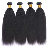 Kinky Straight Hair 4 Bundles With 4x4 Lace Closure Human Hair - Perismoda Hair